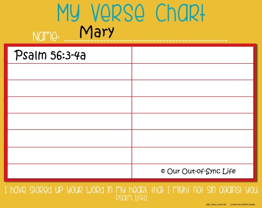 Scripture Memory Chart