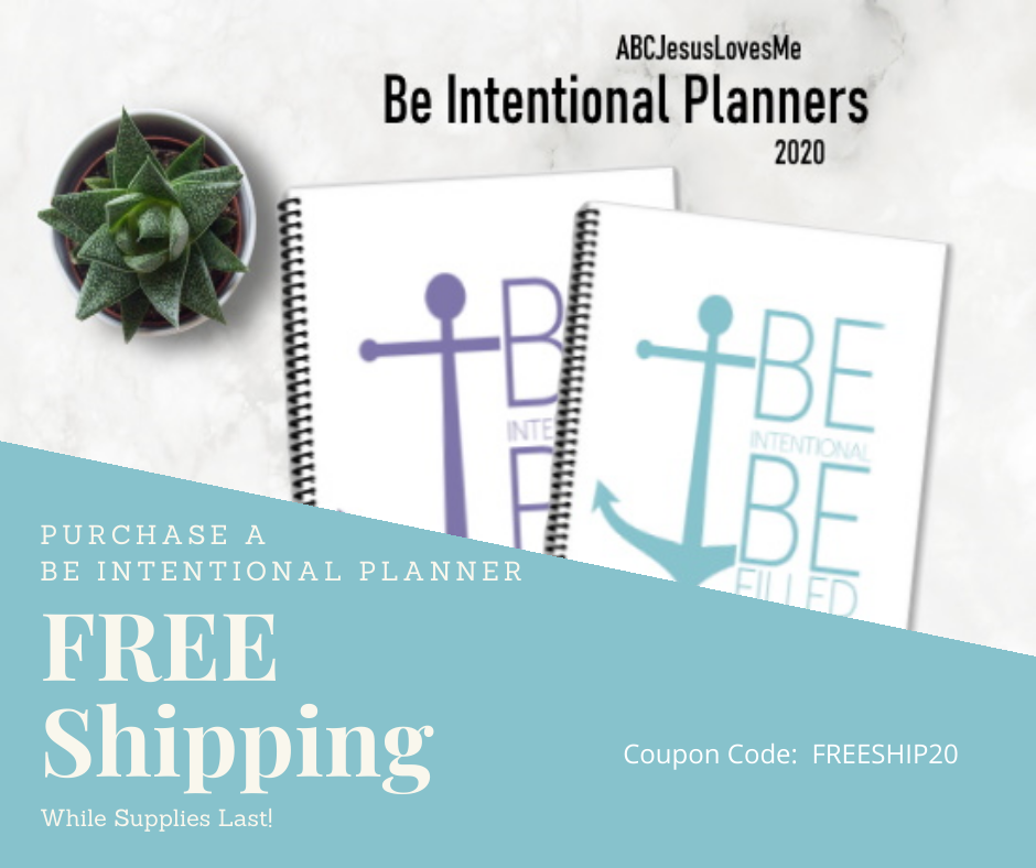 Free Shipping Coupon Code - FREESHIP20 - for Be Intentional Planners.