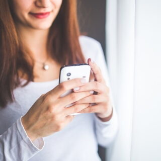 Woman on a smartphone.