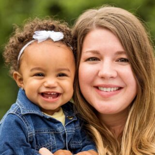 woman and toddler