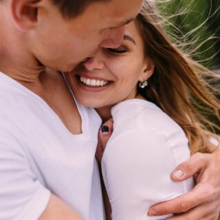 Couple hugging